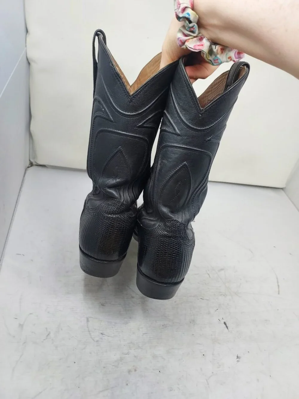 Tecovas MENS Nolan Black Teju Lizard Cowboy Boot
